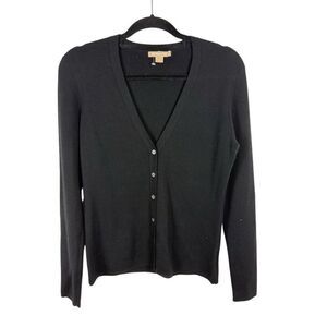 Michael Kors 100% Cashmere Black V-Neck Cardigan- size M